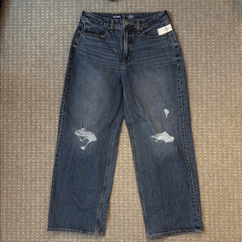 Old Navy Extra High Rise Curvy Sky-Hi Wide Leg Jeans